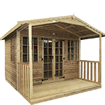 Loglap Cabin Summerhouse with Veranda
