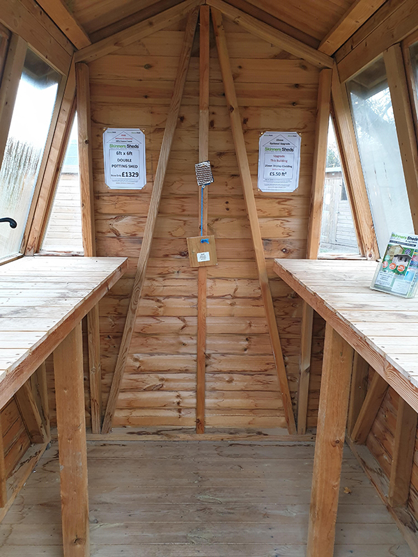 6 x 6 double potting shed ex display - skinners sheds