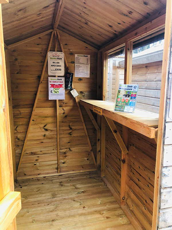 4 x 6 apex shed ex display - skinners sheds