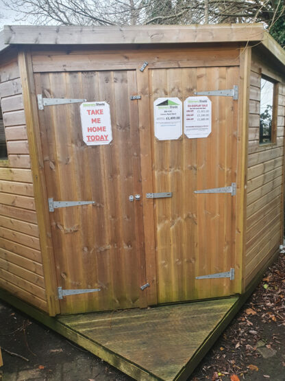 8 x 8 Corner pent shed (Ex Display)